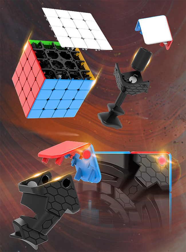 DianSheng Solar System S4M 4x4x4 Magic Cube Stickerless with Black Core